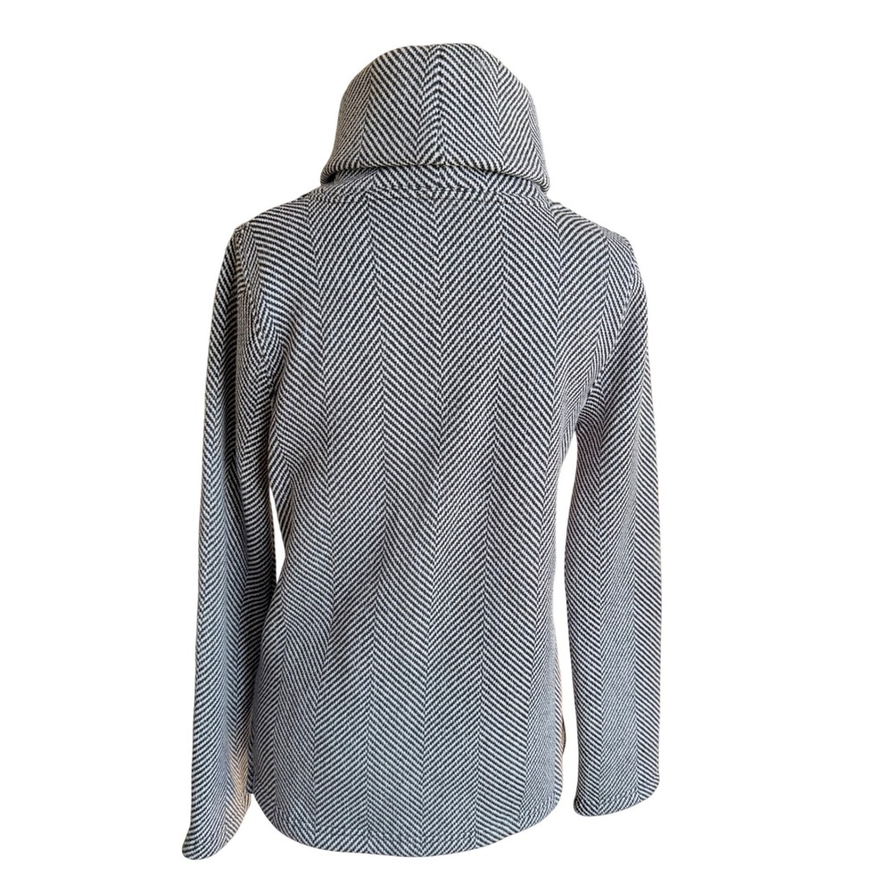 J.Crew Womens‎ Herringbone Funnel Neck Pullover Fleece Lined Sweatshirt Black S - Picture 3 of 7